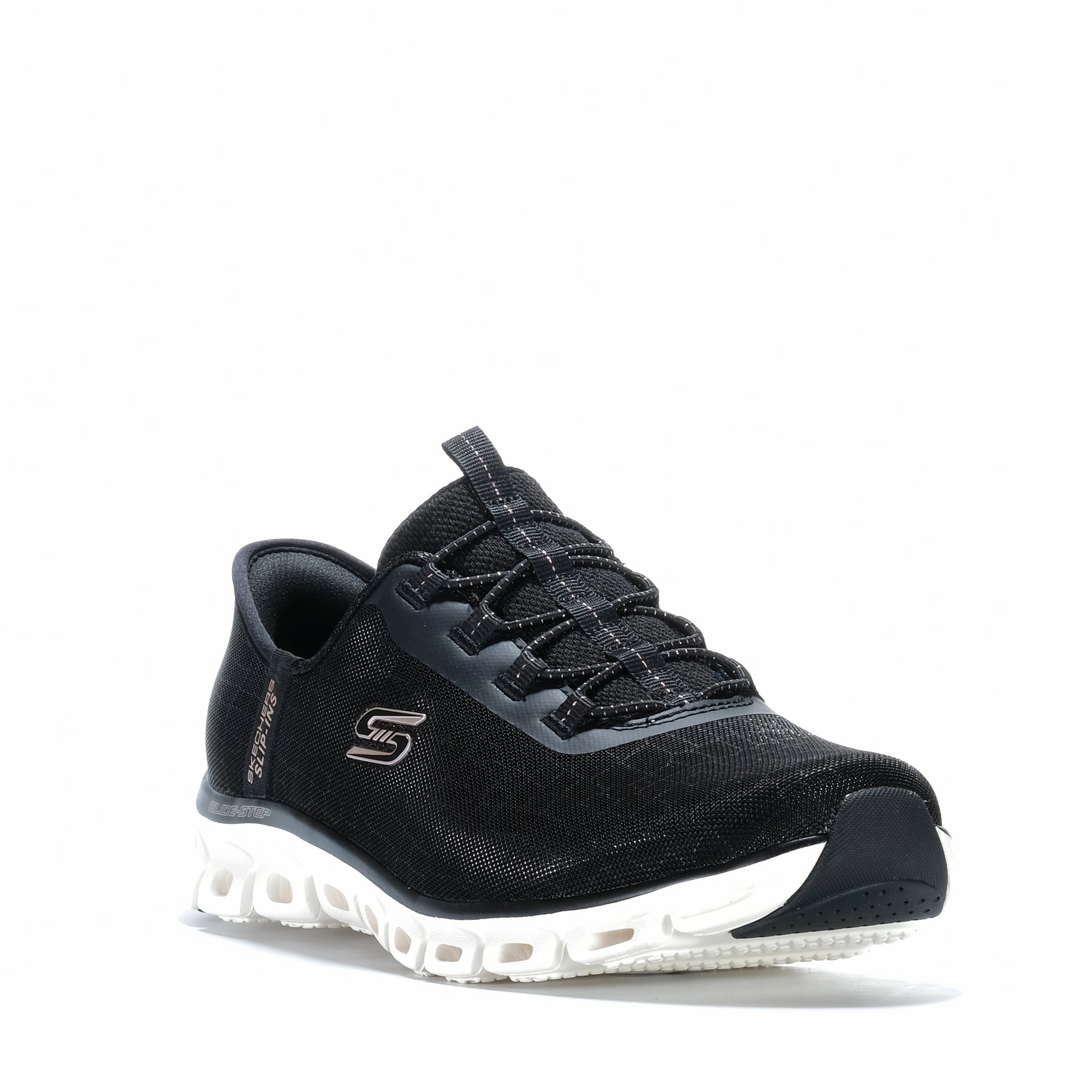 Skechers Slip-ins: Glide-Step - Prism Black/Rose Gold 104576W Walking Work Shoes