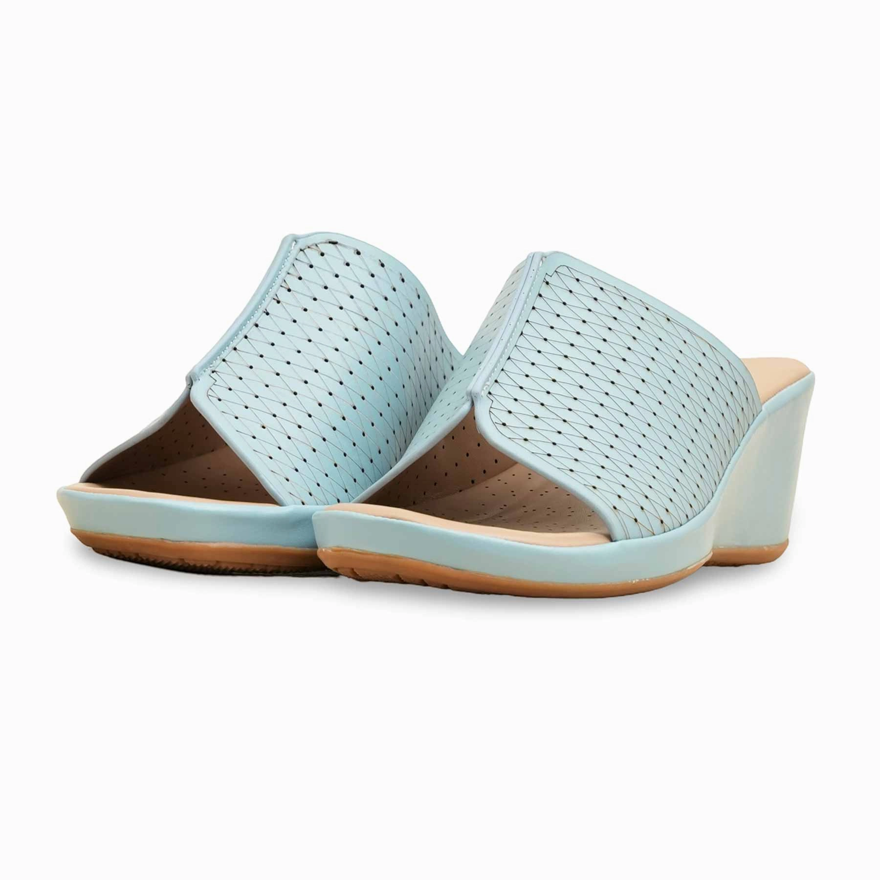 Wool Slippers Sky Blue Formal Slipper For Ladies PU0621