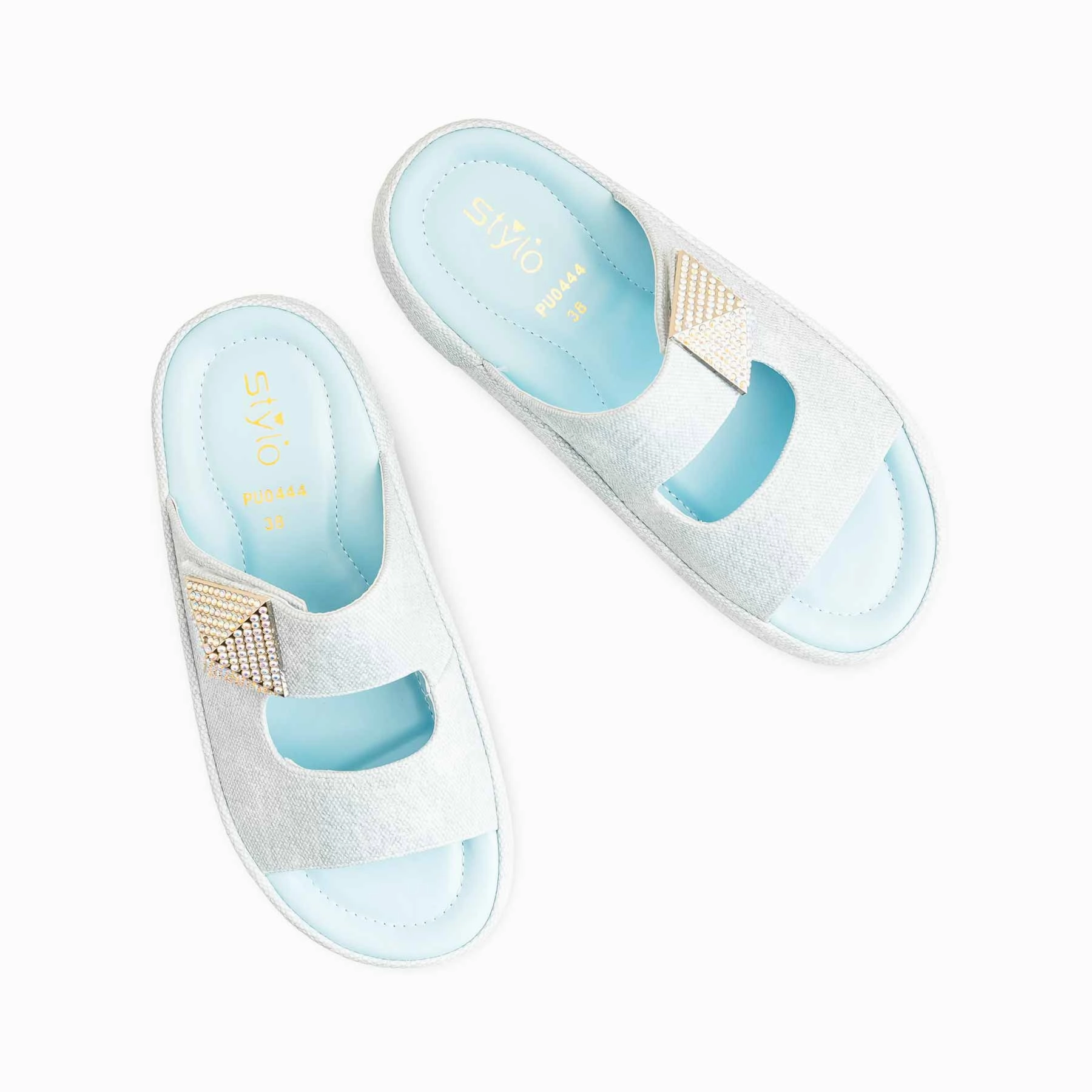 Canvas Slippers Sky Blue Formal Slipper For Women PU0444