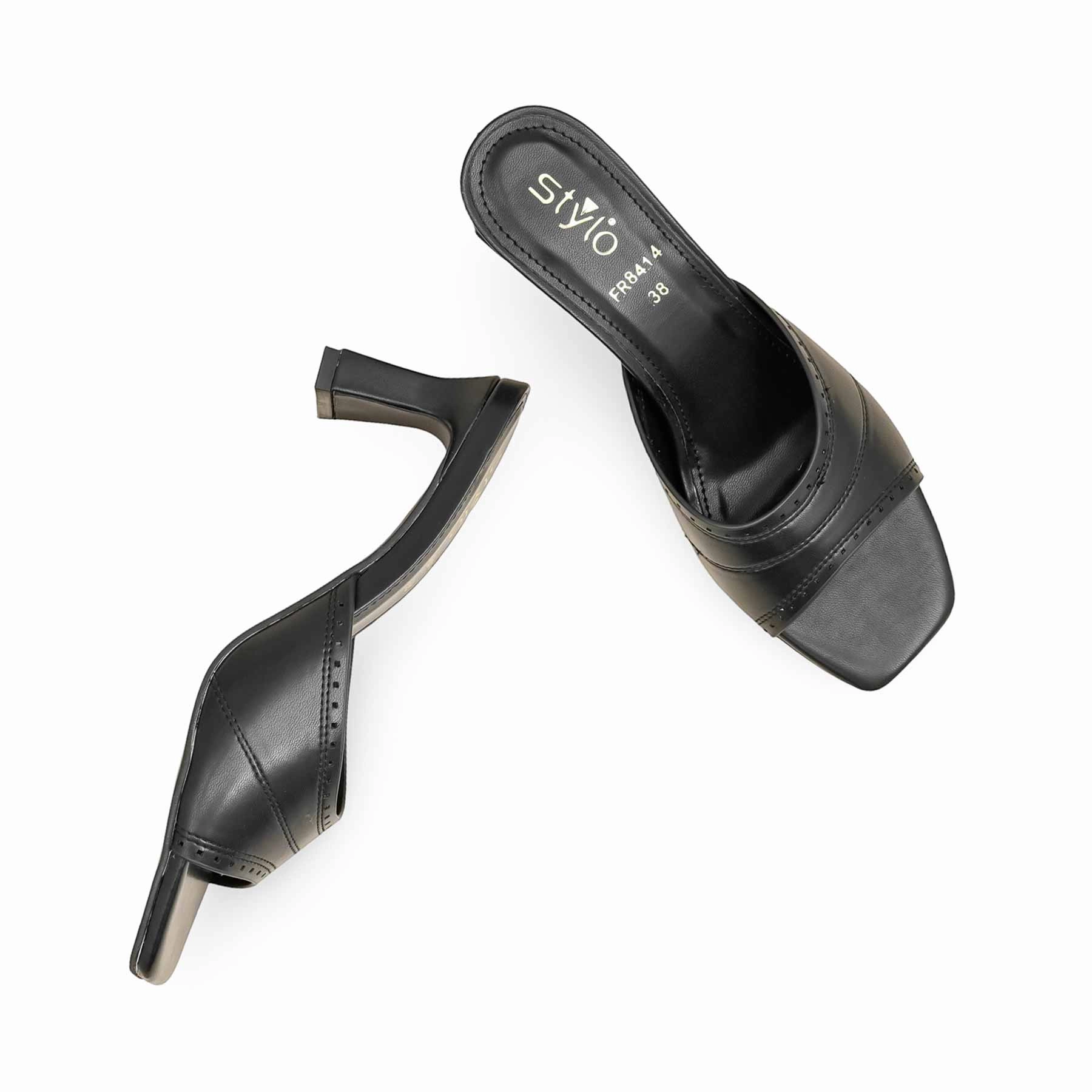 Black Formal Slipper For Ladies FR8414 Bebe Slippers