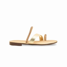 Slippers Brand With Nut In Logo Girls Golden Casual Slipper KD5529