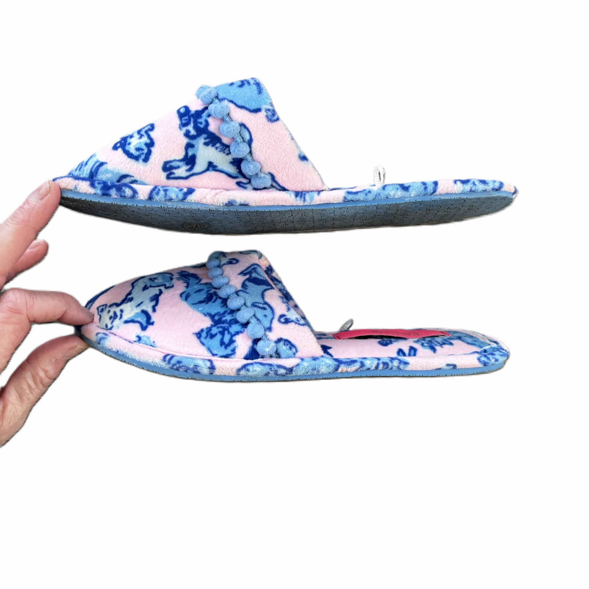 Slippers Designer By Lilly Pulitzer In Blue & Pink Best Designer Slides