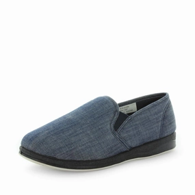 Panda Eden Men's Slippers - Denim Real Wool Slippers