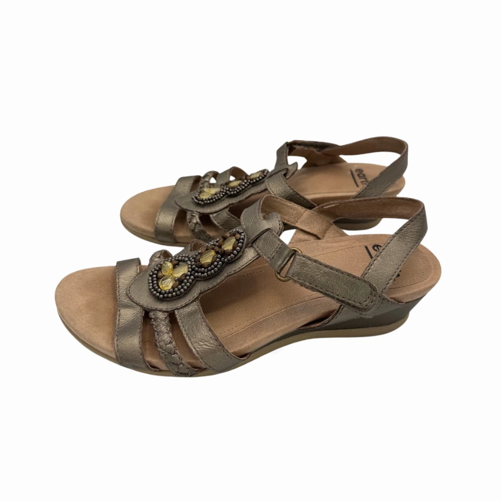 Earth Pisa Falmouth Women's Sandals  Platinum Beaded Leather Sandals Elopement