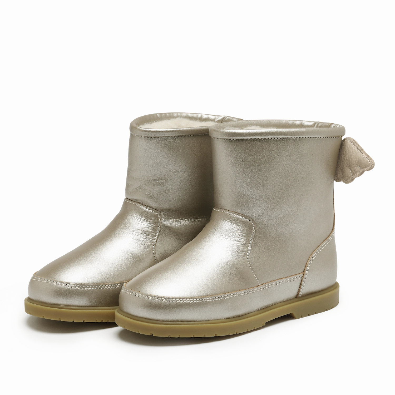 Angela Boots | Wings | Off White Metallic Leather High Heel Western Boots