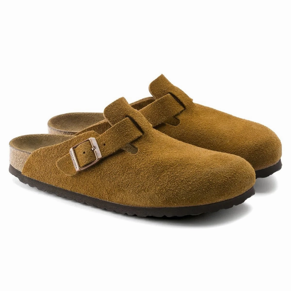 Denis Ortholite Casual Shoes Birkenstock Men's Boston SOFT Footbed Mink Suede