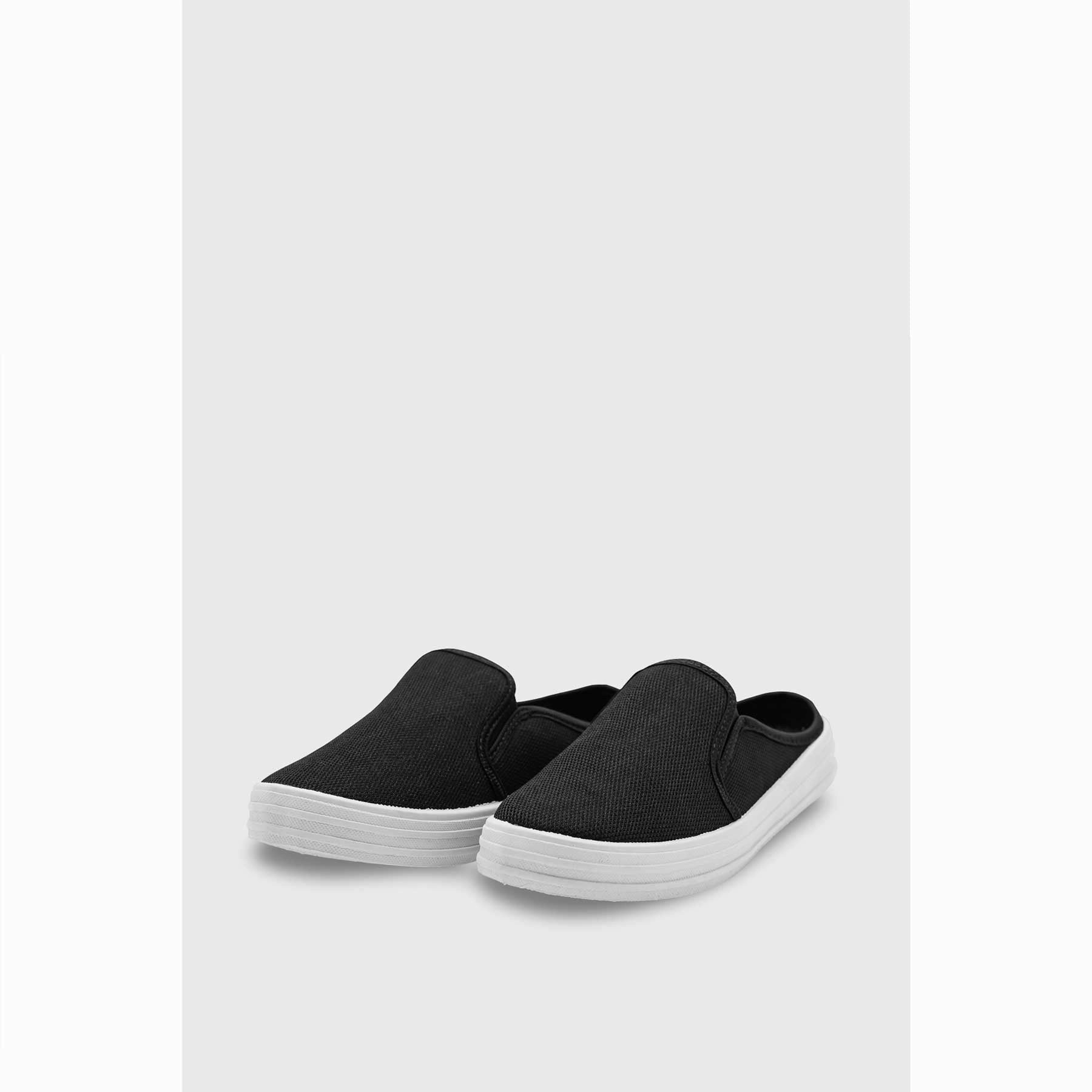 Black Canvas Slip Ons WN6200 Platform Slip On Sneakers Slip On Boots Slip On Mule