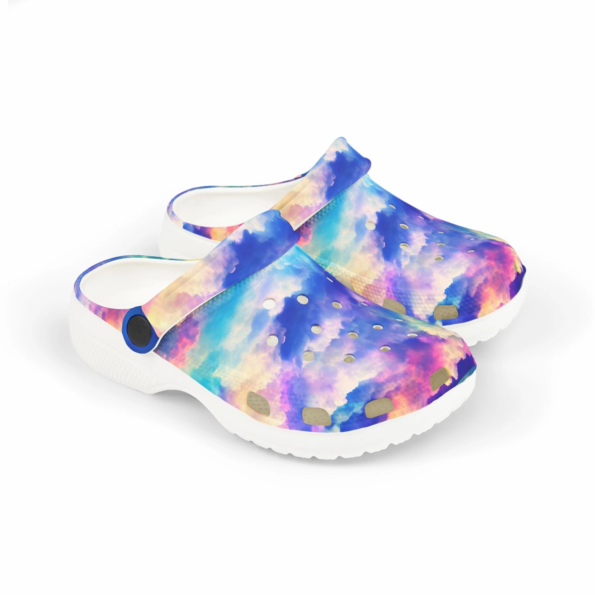 Good Indoor Slippers Colorful Kid's EVA Foam Clogs - Tie-Dye Waterproof Slip-Ons for Play, Summer, Parks, Beach, Joyful Footwear
