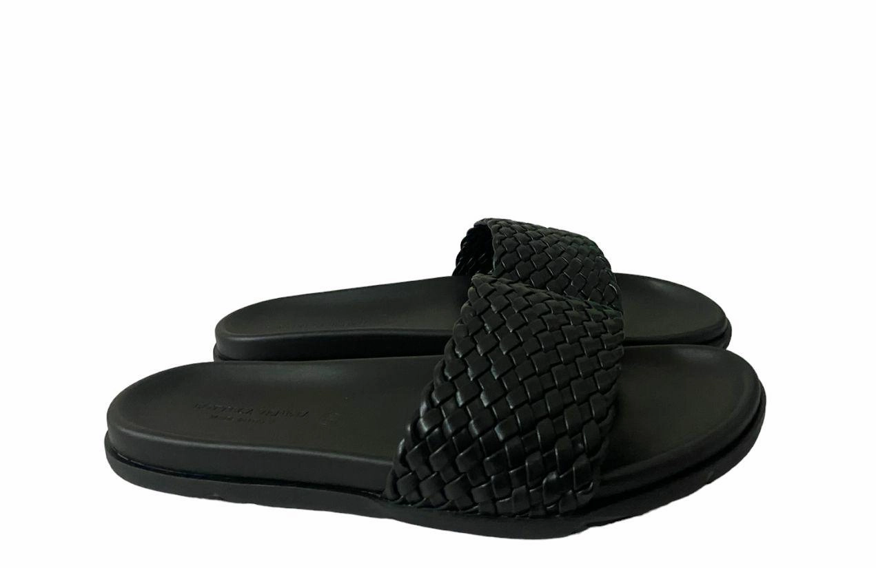 Bottega Veneta Woven Leather Designed Slippers Godzilla Slippers