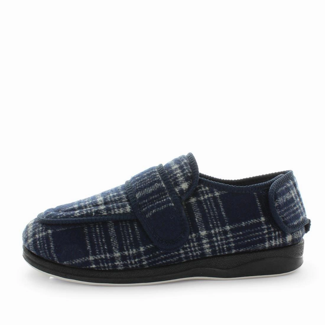 Slides Slate Panda Edison Men's Slippers - Navy Blue Check