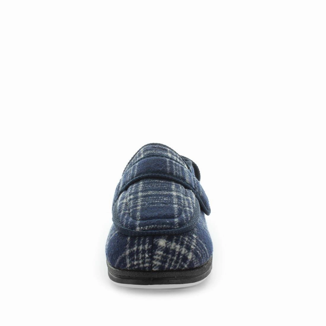 Panda Edison Men's Slippers - Navy Blue Check Rhythmic Gymnastics Slippers