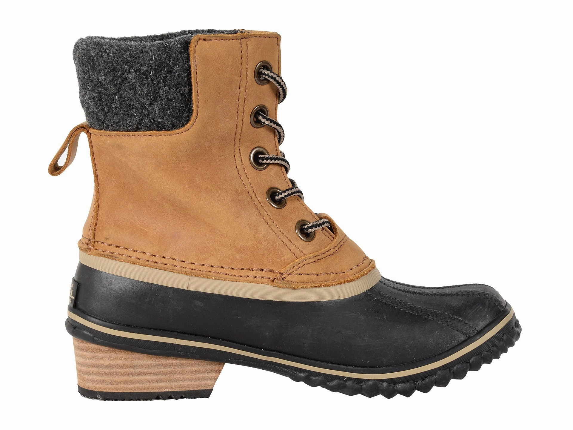 Suede Heel Boots SOREL Slimpack II Lace Women | Elk / Black (1702251)