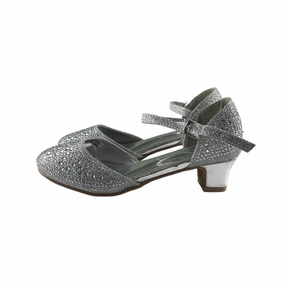 Ugg Jelly Sandals Spot on heels shoe size UK 13 junior silver sparkly gem covered two part kitten heel sandals
