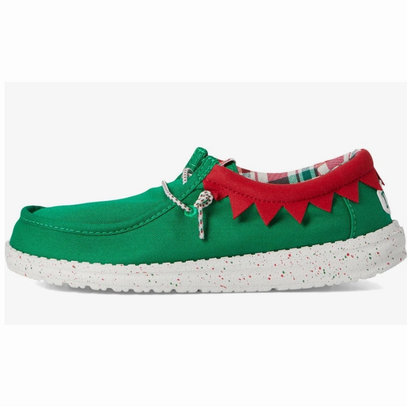 Walking Shoes Lightweight Hey Dude Boys Wally Holiday Elf Slip-On Casual Shoes Size 6 Green Red NWOB