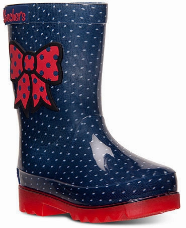 Skechers Toddler Girls' S Lights Light-Up Waterspout Rain Boots from Finish Line Extra Wide Boots