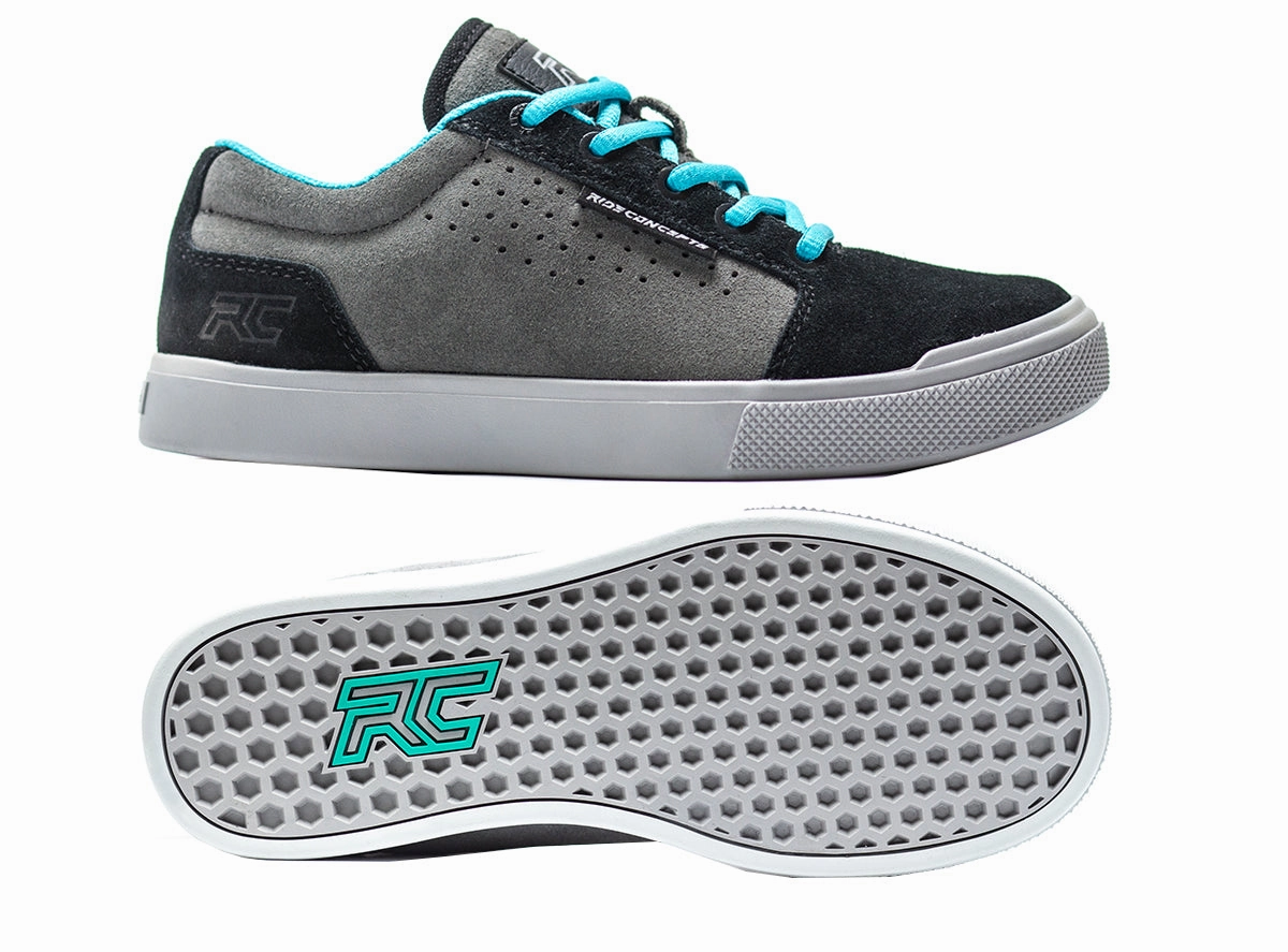 Ride Concepts Vice Flat Pedal Shoes - Youth - Charcoal-Black Flat Party Shoes