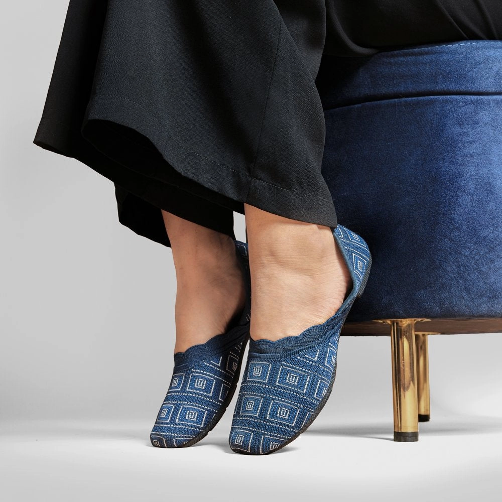 Blue Mesh Ballerina Flats Shoe Flat Feet