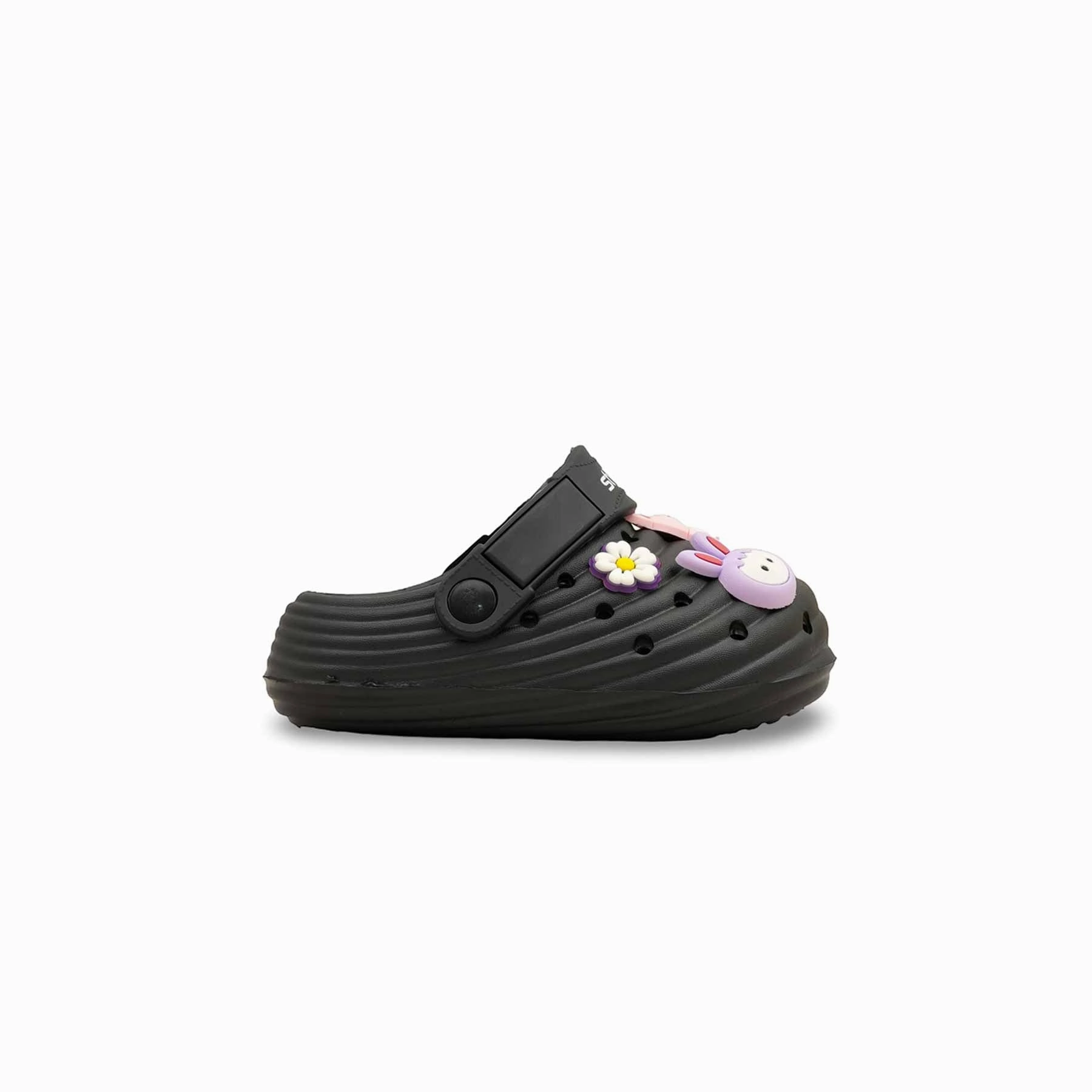 Wearing Platform Flip Flops Girls Black Casual Flip Flop KD5722