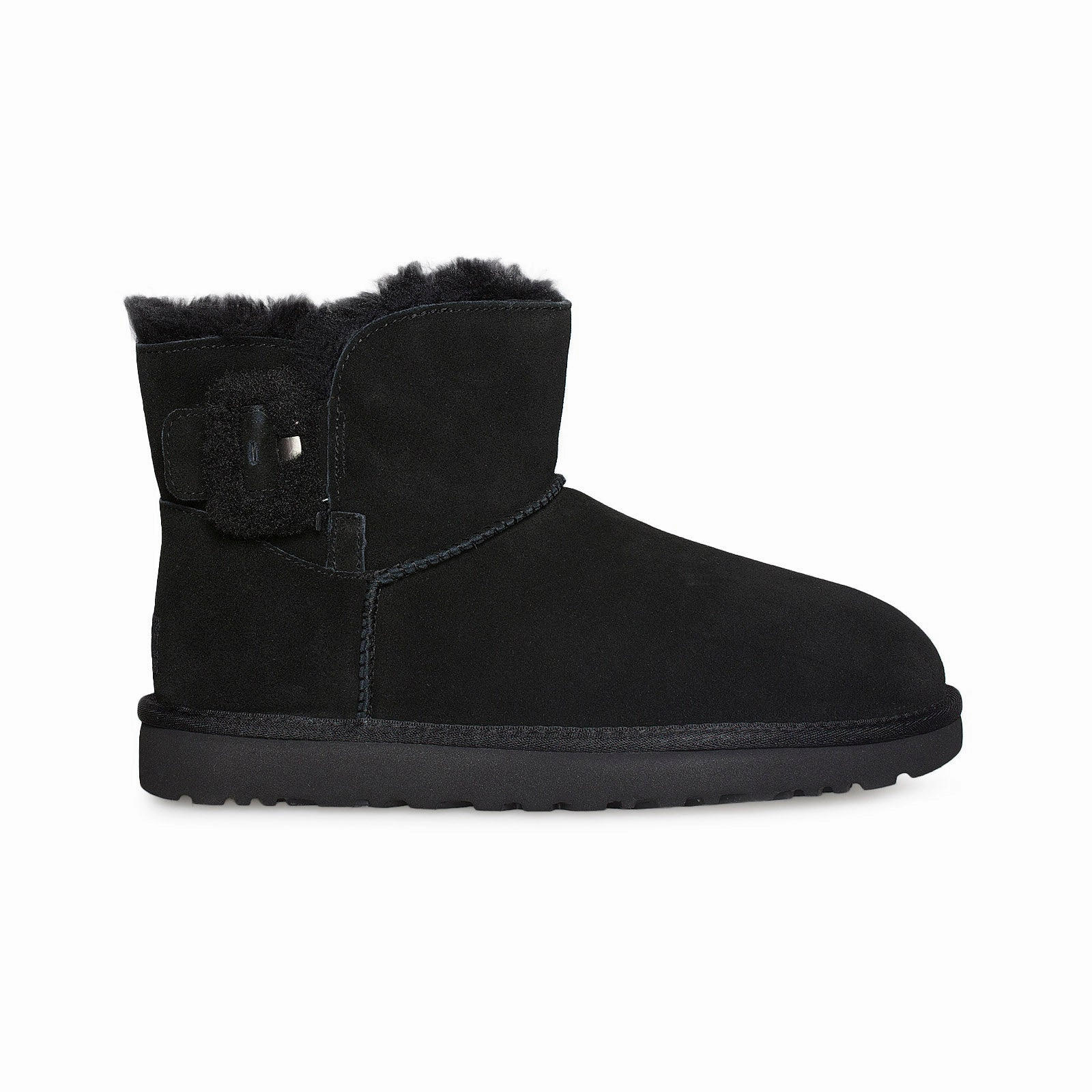 Dress Brown Boots UGG Mini Fluff Buckle Black Boots - Women's