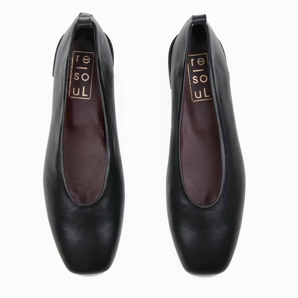 Best Flat Bridal Shoes re-souL Ursula Classic Skimmer Flat - Black
