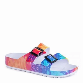 Straw Bottom Flip Flops Waterslide Tie Dye