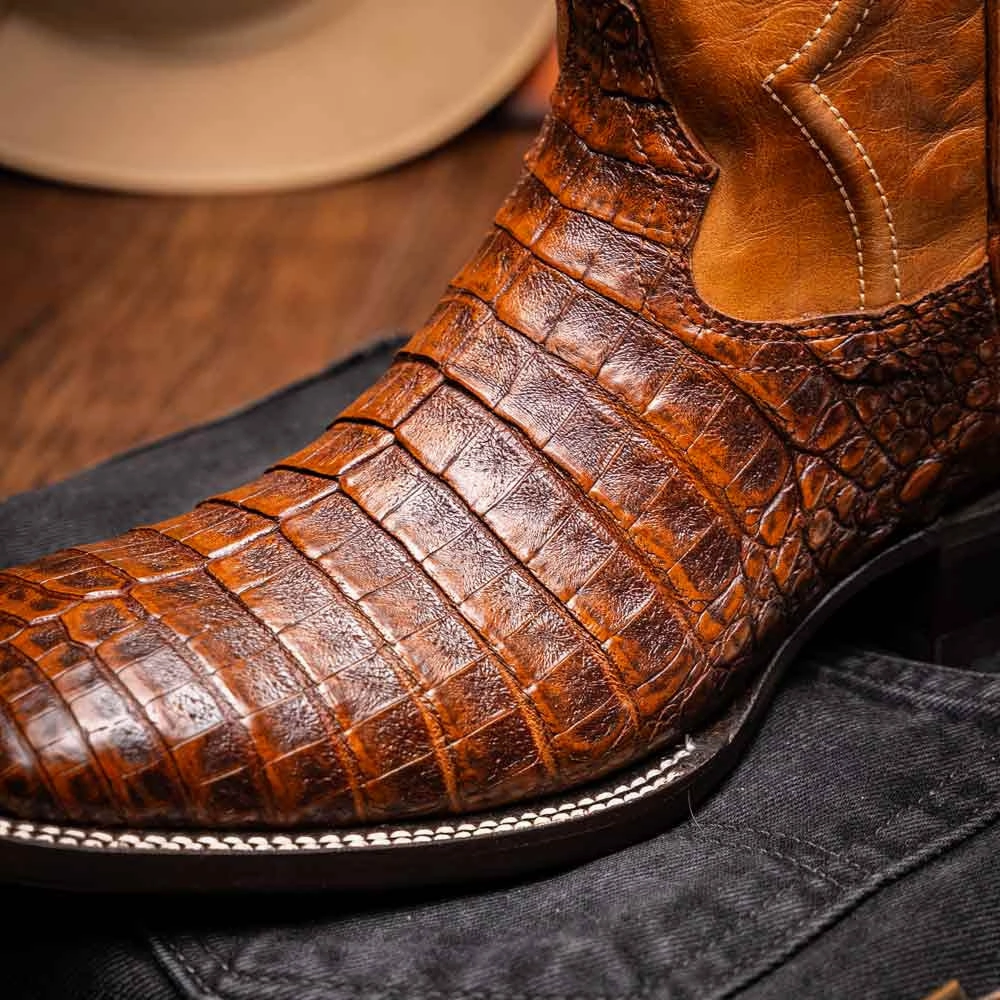 Tucson Genuine Caiman Belly Skin Aged Maple Cowboy Boot | Marco Di Milano Western Boots Auggie Boots