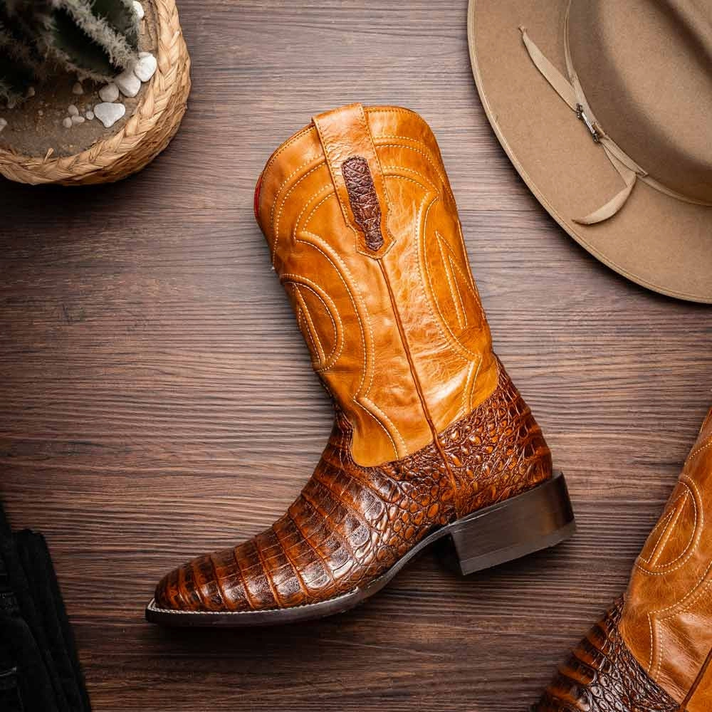 Boots Lyrics Tucson Genuine Caiman Belly Skin Aged Maple Cowboy Boot | Marco Di Milano Western Boots