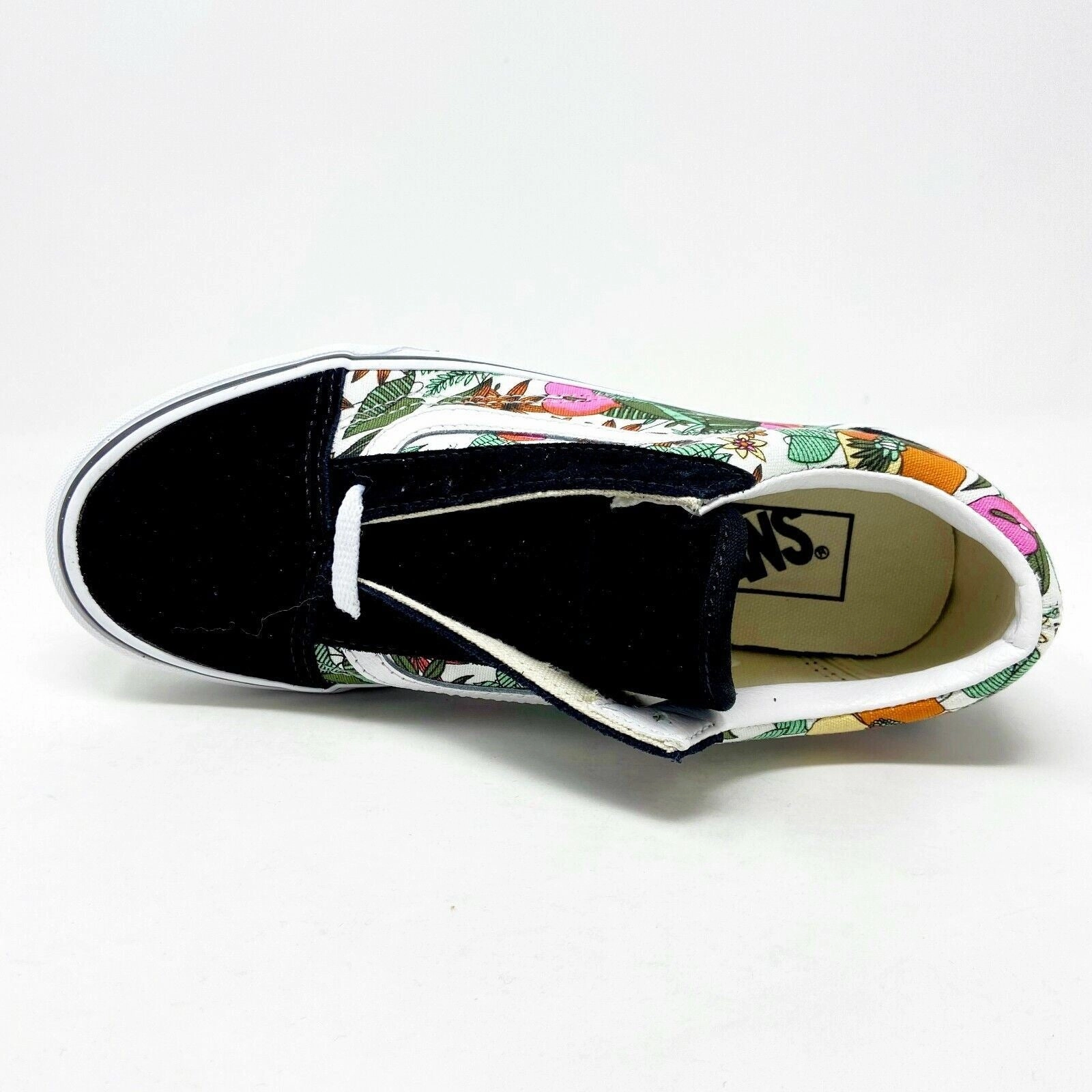 Vans Old Skool (Multi Tropical) Black True White Floral Womens Casual Shoes Walking Shoes For Travel
