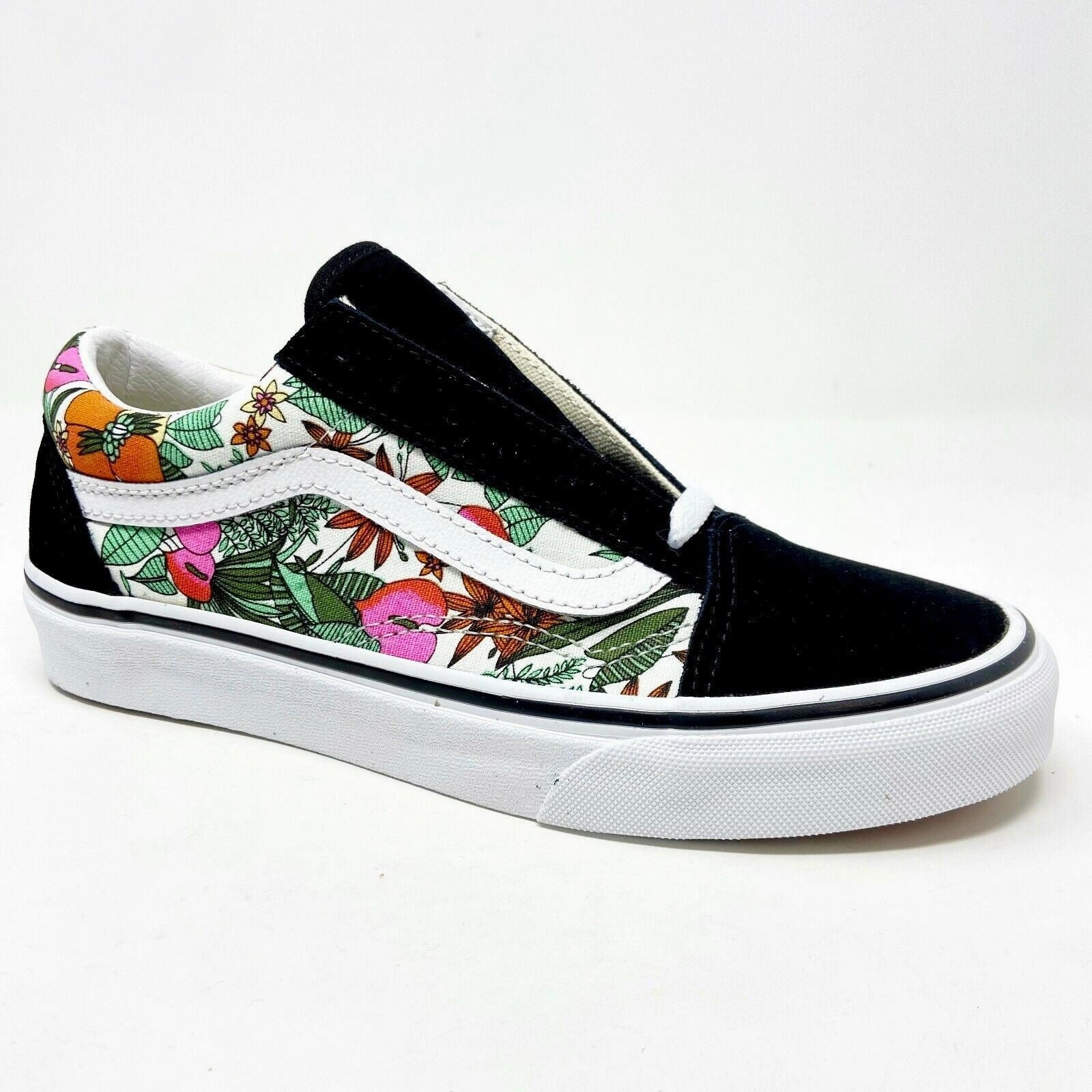 For Walking Best Vans Old Skool (Multi Tropical) Black True White Floral Womens Casual Shoes