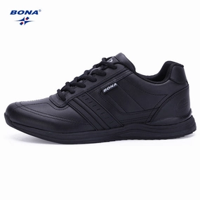 BONA New Popular Style Men Casual Shoes Lace Up Comfortable Shoes Men Soft Lightweight Outsole Hombre  Free  Shipping Running Shoes For Anatomically Flat Feet