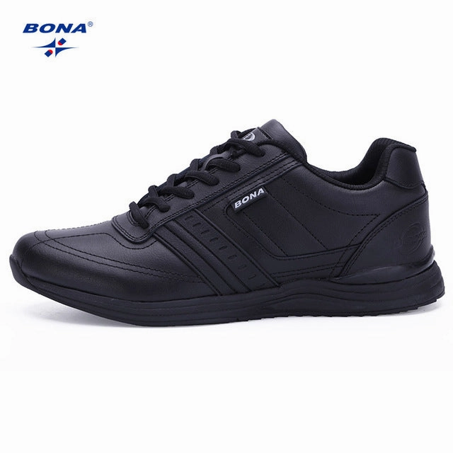 Shoes For Flat Wide Feet BONA New Popular Style Men Casual Shoes Lace Up Comfortable Shoes Men Soft Lightweight Outsole Hombre  Free  Shipping