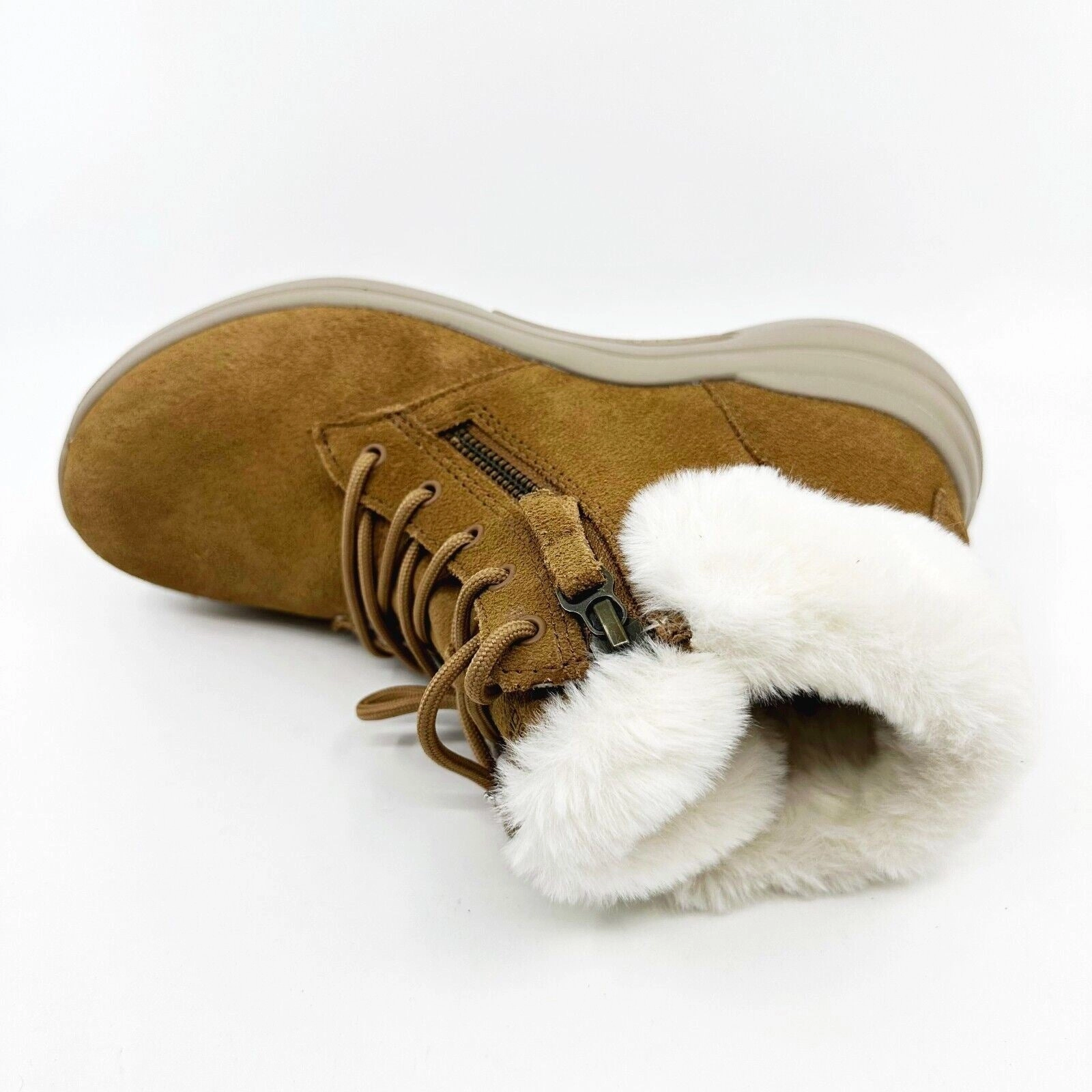 Walking Soft Shoes Skechers On The Go Midtown Chestnut Womens Size 6.5 Faux Fur Boots