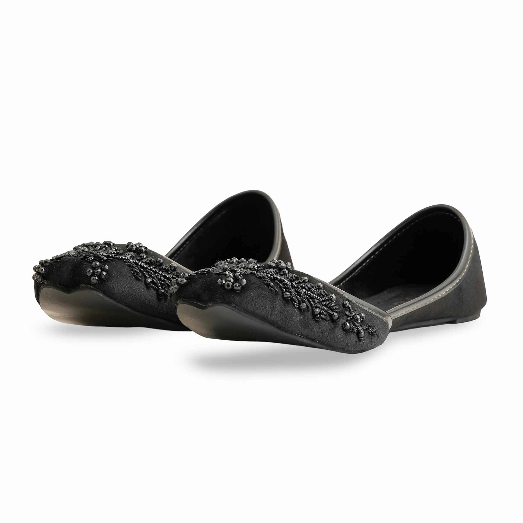 Black Women Fancy Khusa EC8547 Lace Up Ballet Shoes