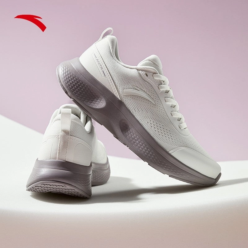 Dress Shoes Comfortable For Walking ANTA Women Basic Walking Cross Training 1224D7792-2 -White/Grey (Kasut Sukan Perempuan)