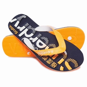 Superdry Scuba Logo Faded Flip Flops Dark - Navy / Fluro Orange Flip Flop Vegas Show