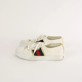 Mt Shoes Flats Superga White Striped Sneakers