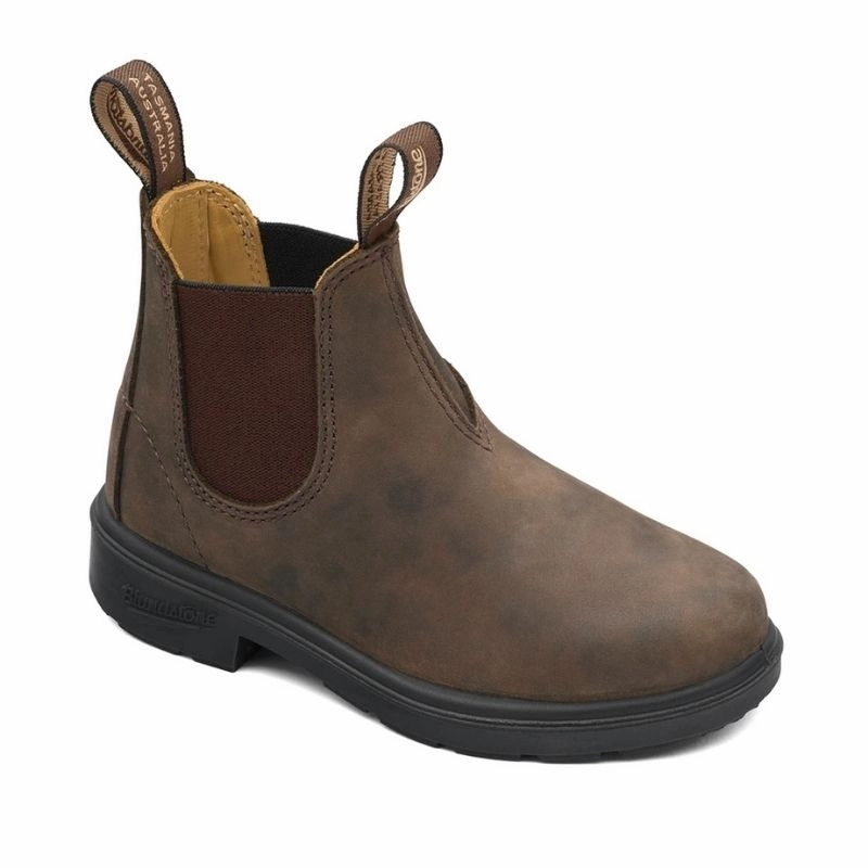 Larrys Boots Unisex kids' blundstones rustic brown
