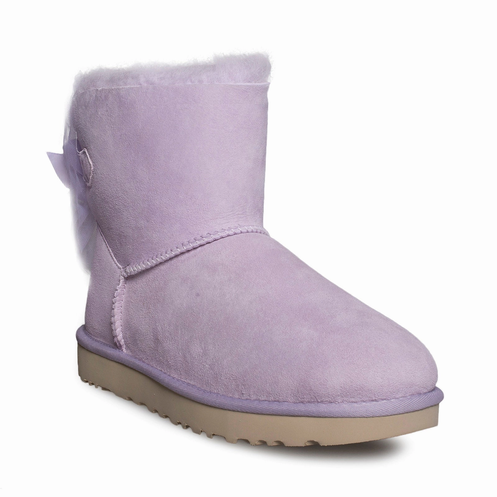 UGG Mini Bailey Tuffle Bow Lavender Fog Boots - Women's Tie Up Suade Boots