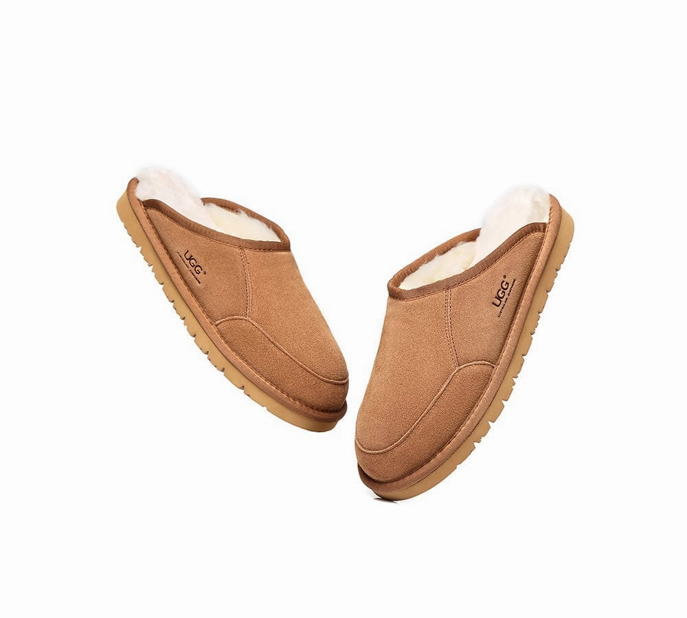 UGG Slippers Men Bred Australian Genuine Sheepskin Athletic Slides