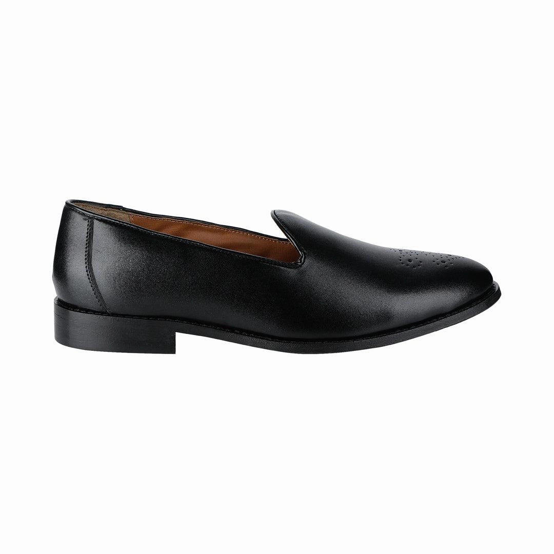 Leather Slip Ons Slip On The Brat Army Assisi Timeless Medallion Toe Black Slipper Shoes