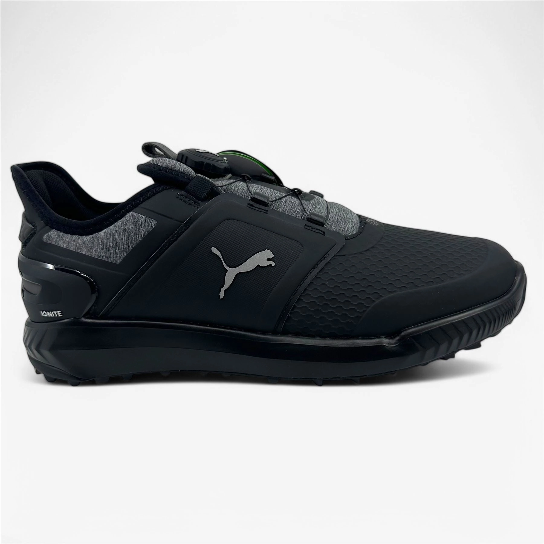 PUMA Ignite Elevate Disc Black Cool Gray Mens Waterproof Golf Shoes Waterproof Shoes Slip On