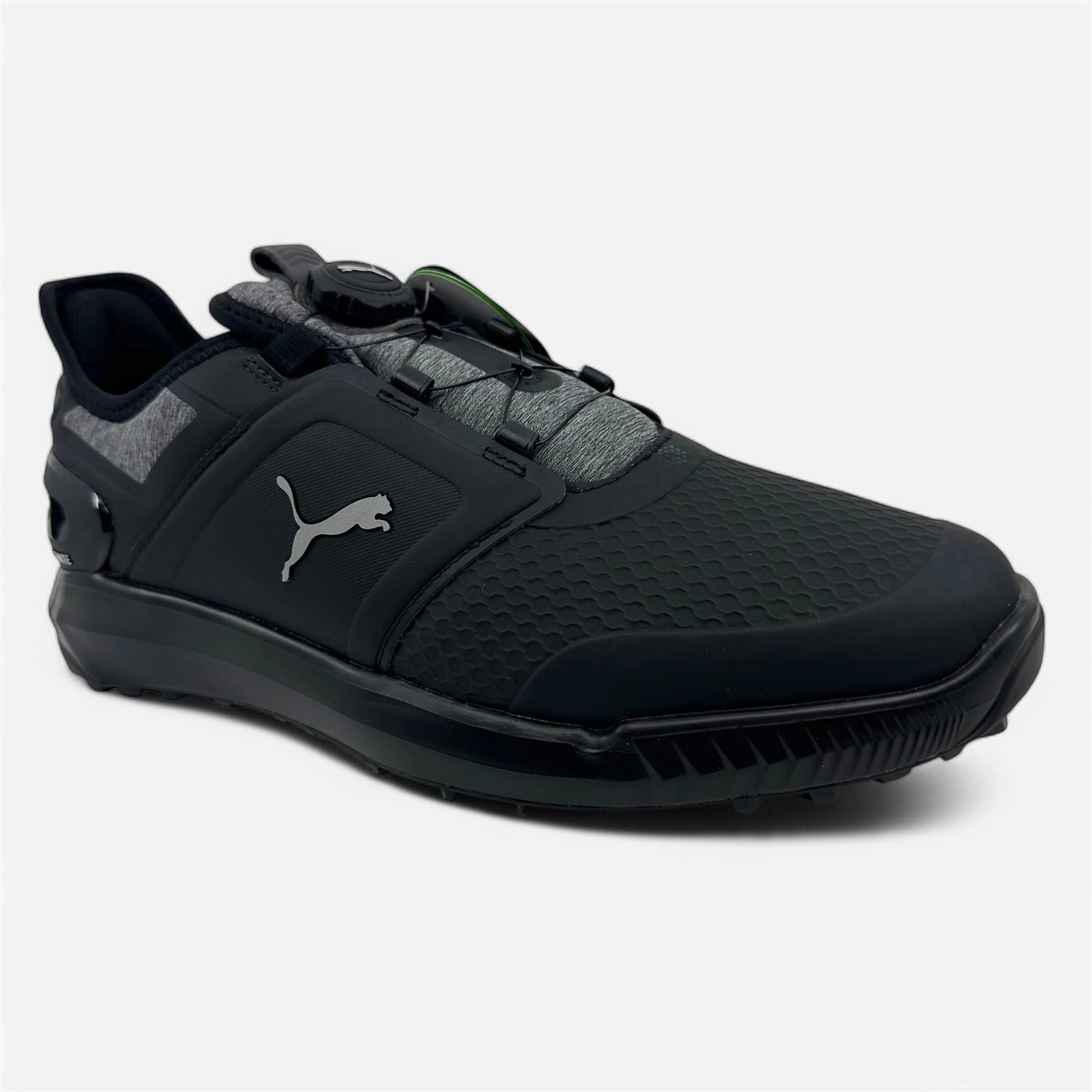 Comfortable Waterproof PUMA Ignite Elevate Disc Black Cool Gray Mens Waterproof Golf Shoes