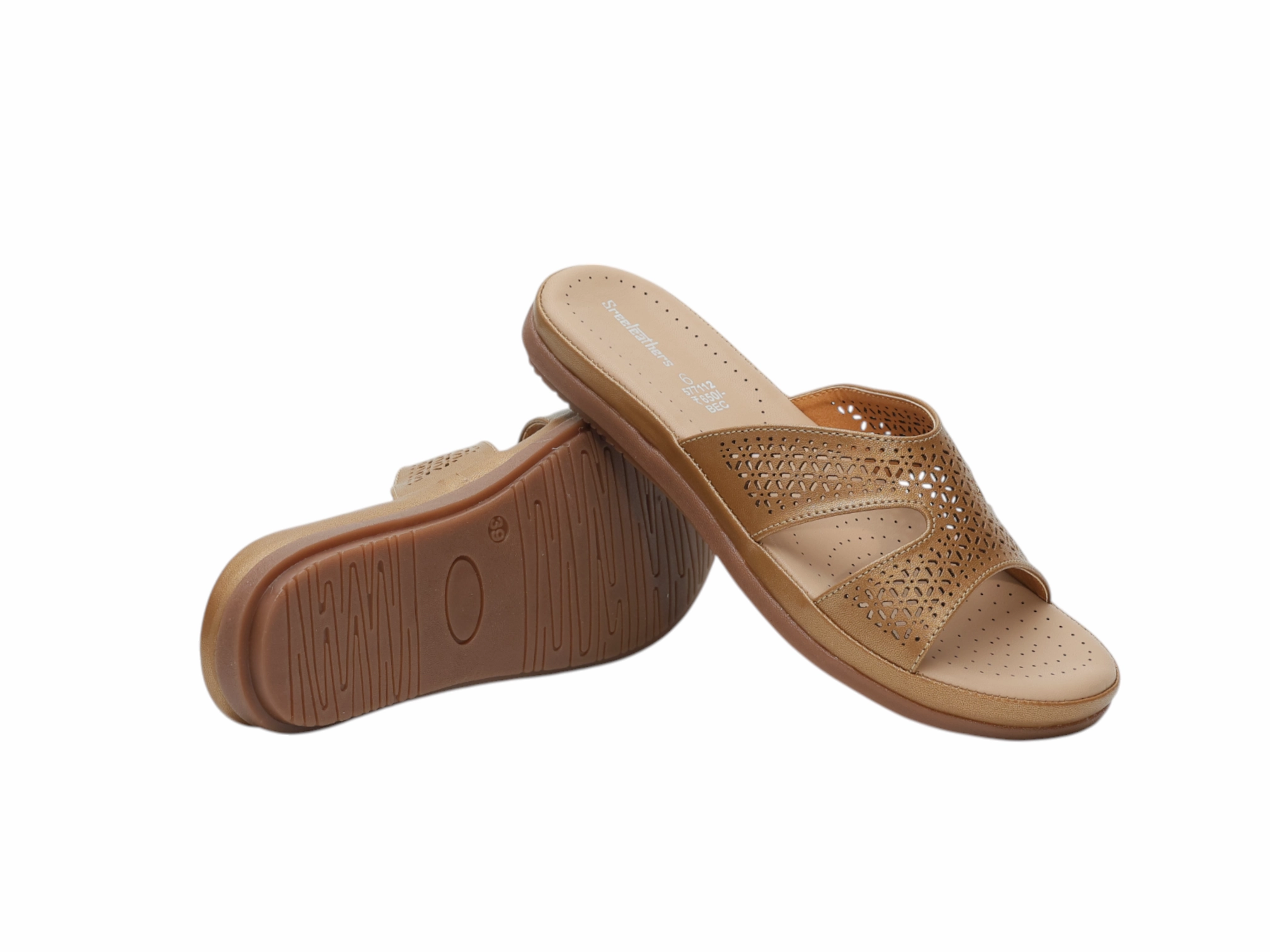 LADIES COMFORT CHAPPAL 577112 Rose Gold Flat Shoes