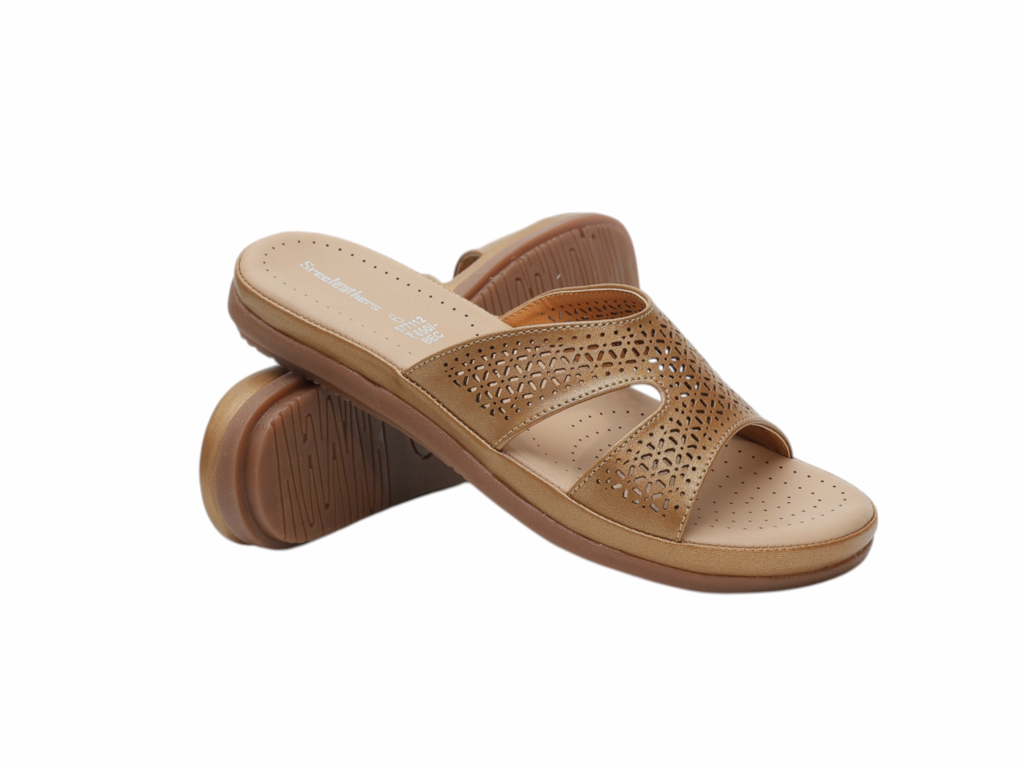 Low Wedge Ankle Strap Flats Shoes LADIES COMFORT CHAPPAL 577112