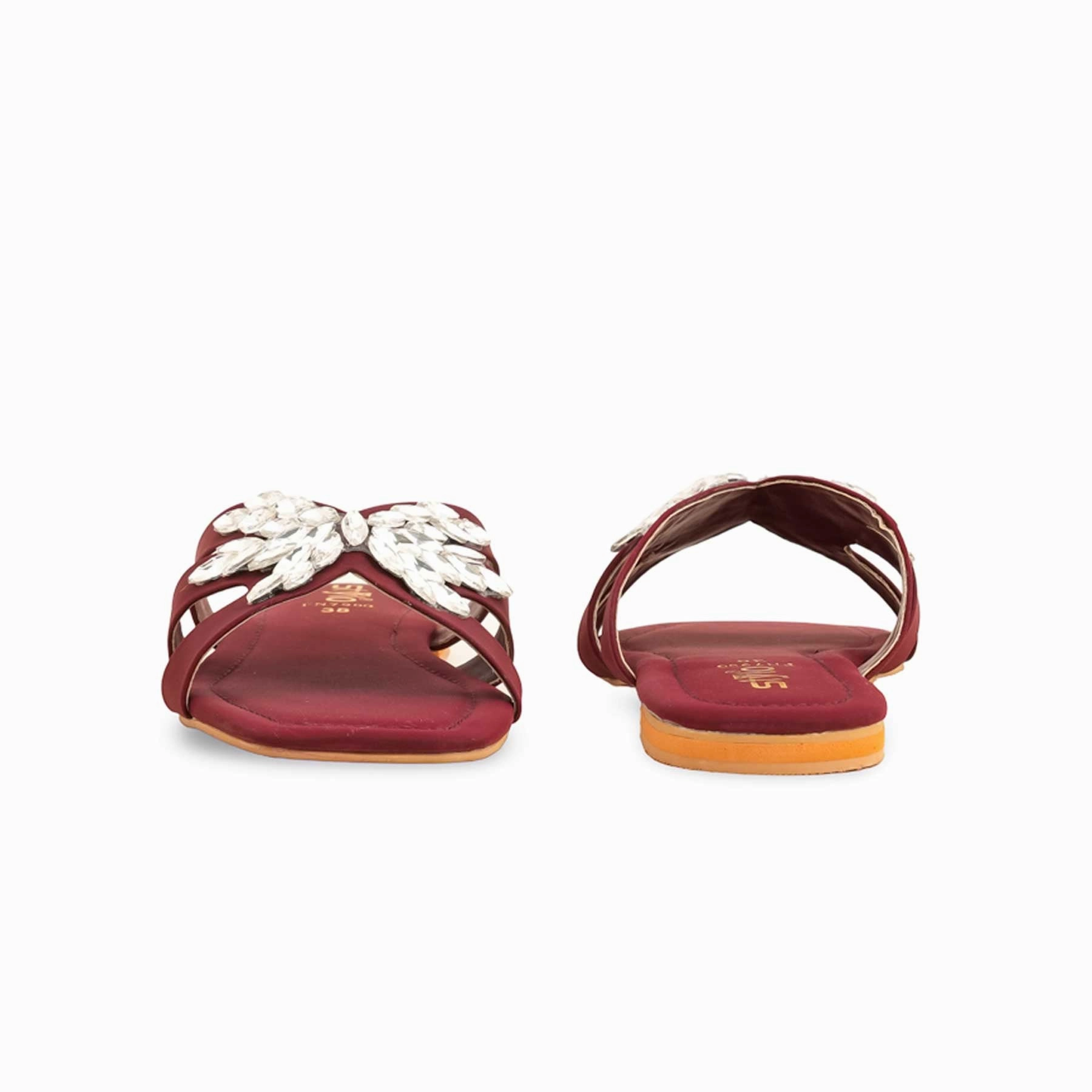 Pope Slippers Maroon Fancy Slipper For Women FN7900