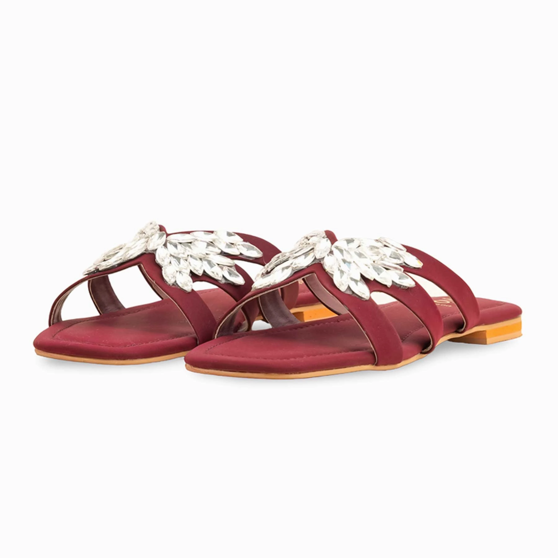 Maroon Fancy Slipper For Women FN7900 Wade Slides