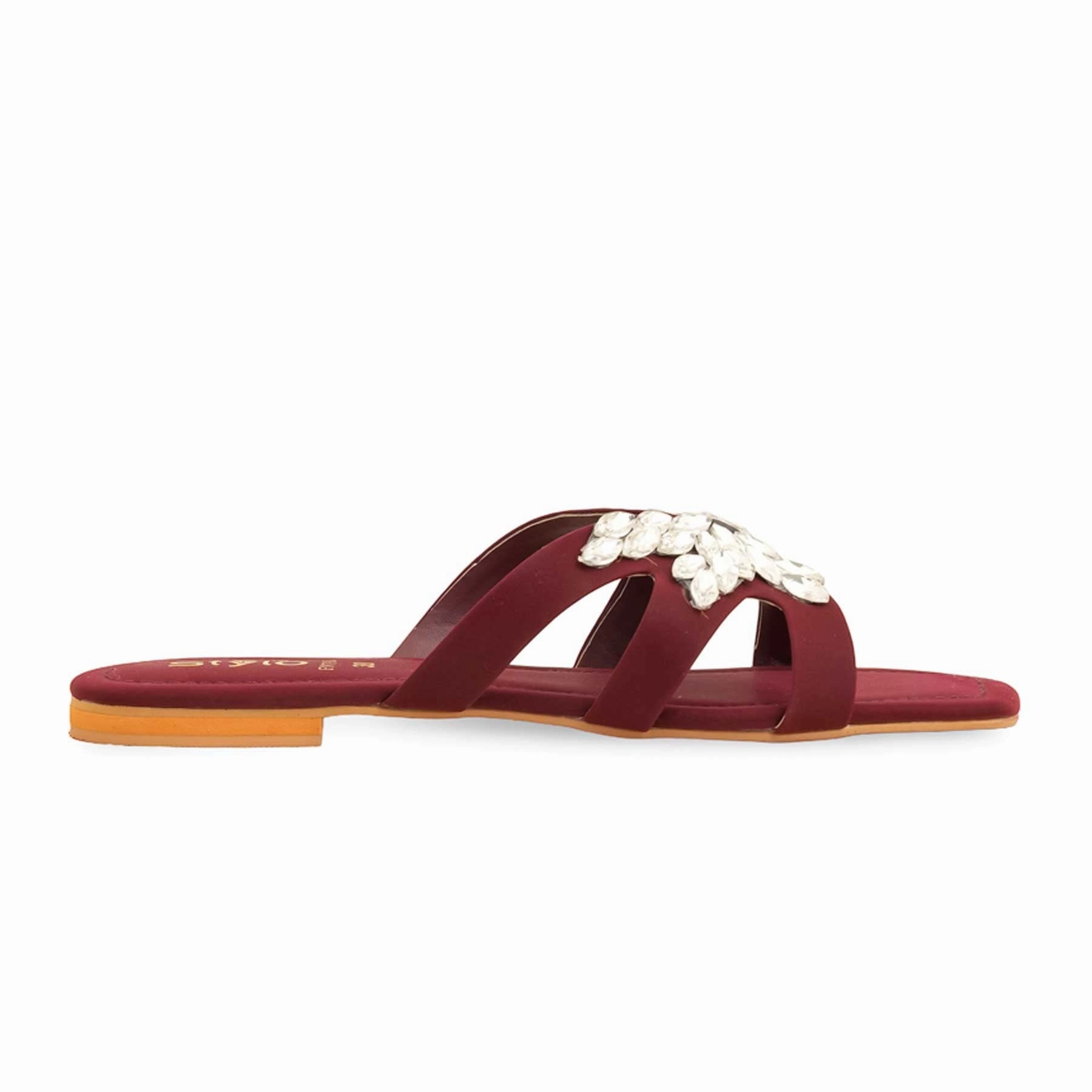 Maroon Fancy Slipper For Women FN7900 Heavy Duty Slippers