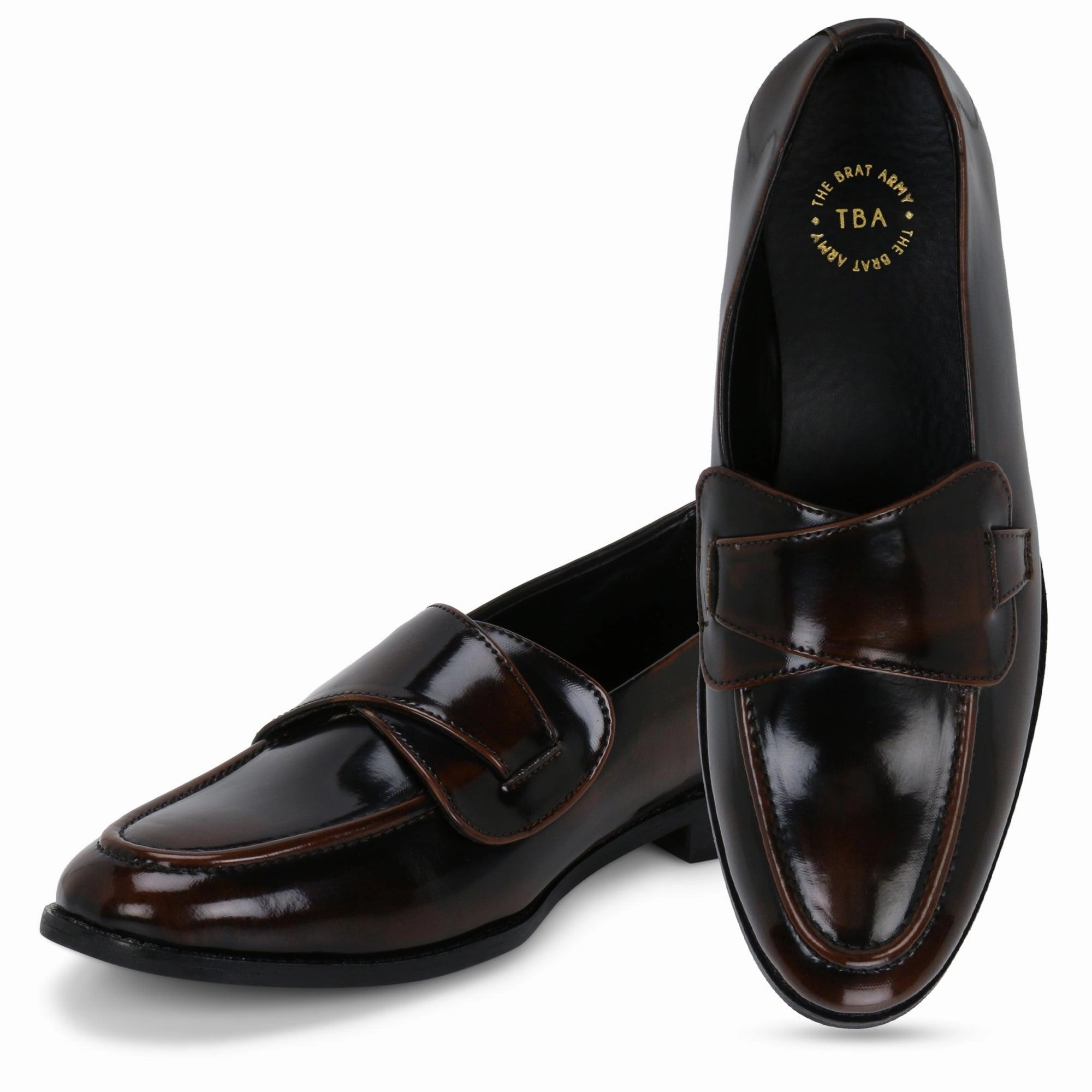 The Brat Army Columbus Black Tan Brush Off Butterfly Loafer Skate Shoes Slip On