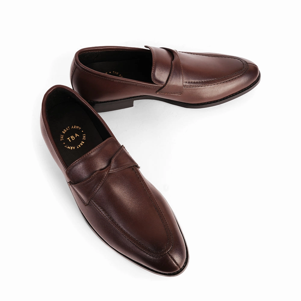 The Brat Army Derby Brown Twisted Strap Loafers. Nike Slip On Shoes For Women's