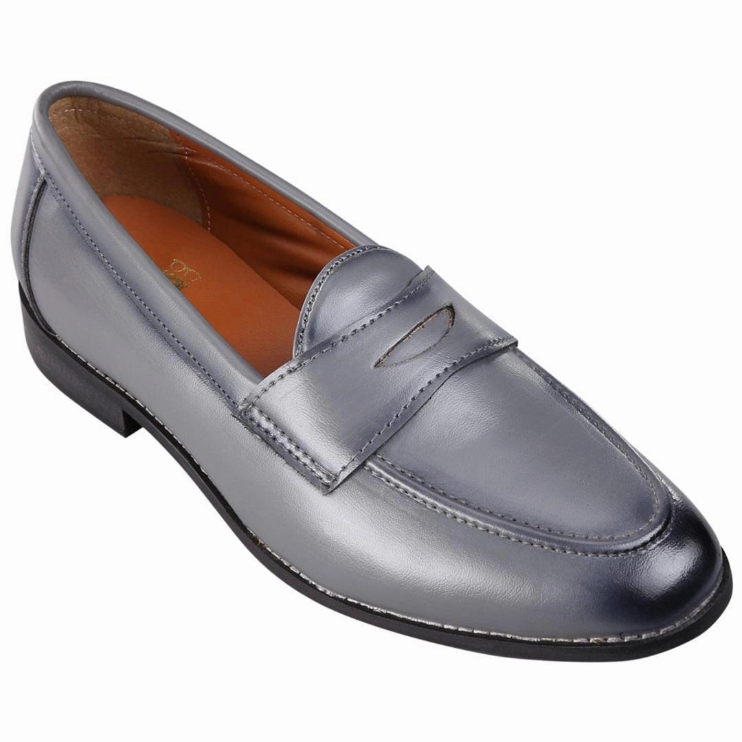 Storm Chaser Slip-ons The Brat Army Siena Timeless Grey Classic Penny Loafers
